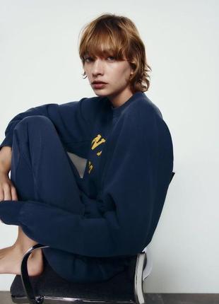 Синій плюшевий костюм спорт zara оверсайз вінтаж варений4 фото