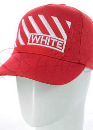 Бейсболка чоловіча з щільного котону кепка з об'ємною вишивкою off white bkh19712 червоний