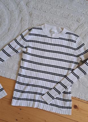 Жіночий базовий гольфик лонгслив водолазка у рубчик і полоску