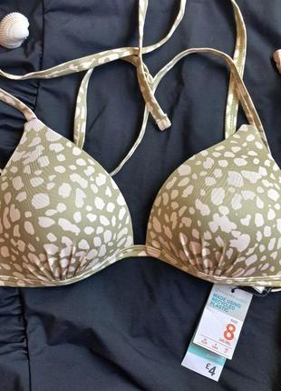 Новый купальник верх от купальника primark трендовый принт пуш 3d трендовый женский стильный леопард