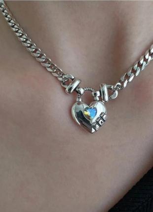 Цепочка чокер серебро кулон стильное оригинальное украшение silver ♥️ original