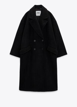 Шерстяне пальто оверсайз zara зара