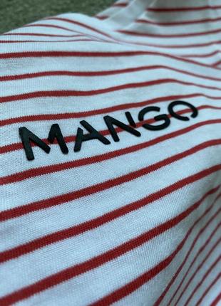Футболка, футболка mango, футболка хлопок полоска с лого, футболка лого8 фото