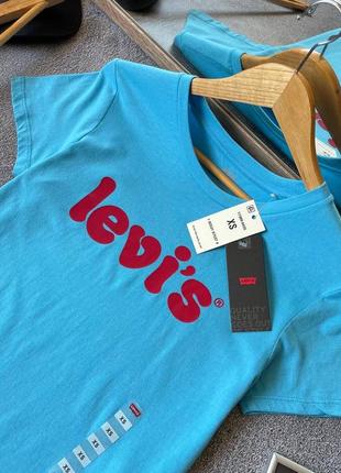 Жіноча блакитна нова футболка майка levi’s оригінал розмір xs2 фото