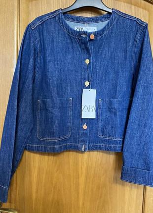 Zara новый джинсовый модный жакет пиджак 50-52 р
