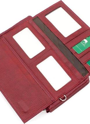 Компактний гаманець-клатч із блоком для карток 10,5х20,5 marco coverna 6052-4(17084) бордовий5 фото