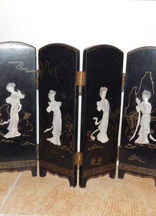 Замечательная ширма картина из перламутра. китай.