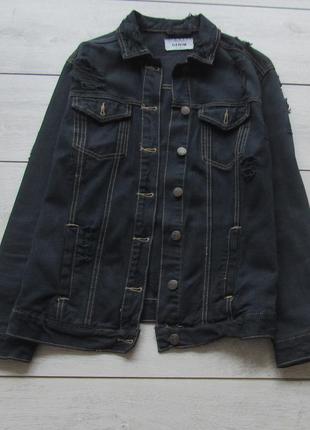 Удлиненная джинсовая куртка джинсовка оверсайз от new look7 фото