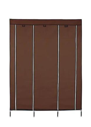 Складаний шафа великий storage wardrobe 175 х 130 х 45 см каркасний тканинний коричневий5 фото