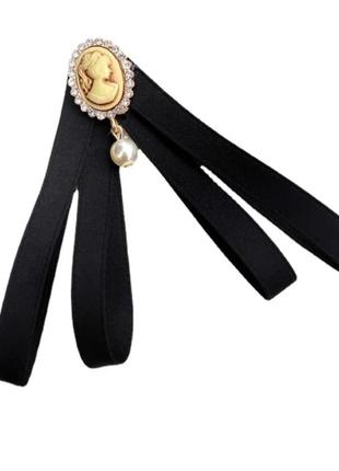 Брошка краватка бант з атласних стрічок, прикраса  для одягу