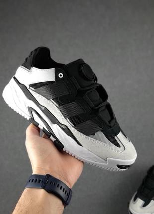 Кроссовки adidas and niteball белые с черным замша
