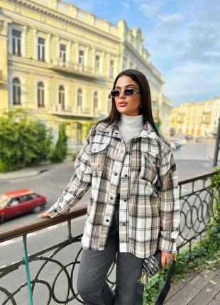 Теплая рубашка в клетку