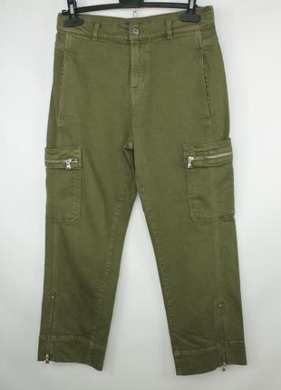 Шикарные карго джинсы штаны 7 for all 7 mankind military green denim cargo pants women's