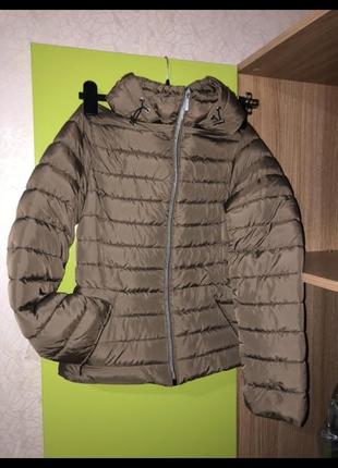 Стеганая утепленная демисезонная куртка zara