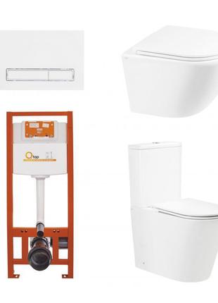 Набор: qtap scorpio ultra quiet унитаз напольный + robin ultra quiet унитаз подвесной + nest комплект