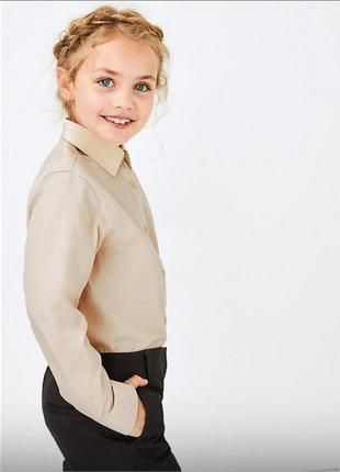 Сорочка шкільна шкільна форма для дівчинки рубашка макро спенсер беж золота
