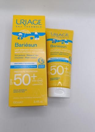 Детский солнцезащитный увлажняющий лосьон для тела uriage bariesun moisturizing kid lotion, spf50+, 100 мл