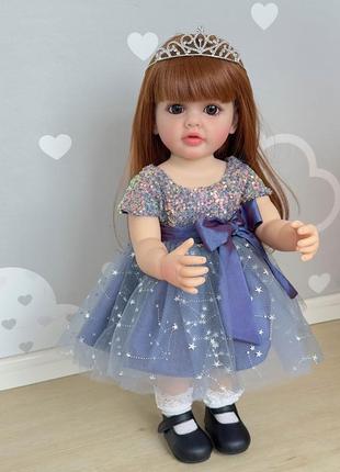 Реалістична лялька реборн 55 см дівчинка лілія