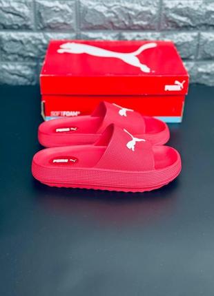 Женские шлёпанцы красного цвета puma3 фото