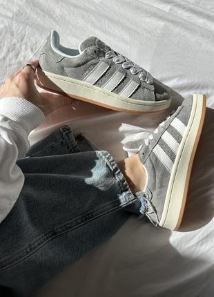 Adidas campus 00s grey / white2 фото