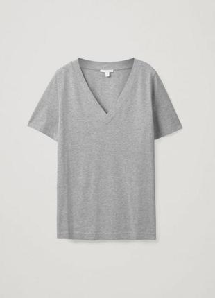 T-shirts | womens cos v-neck t-shirt grey2 фото