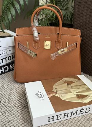 Шкіряна сумка в стилі hermes birkin 30 см2 фото