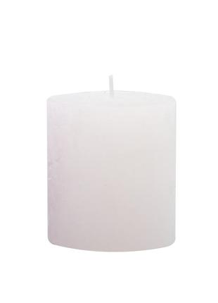 Свеча цилиндрическая candlesense decor rustic 75*70 33 ч белая1 фото