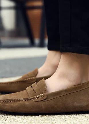 Мокасины мужские замшевые италия