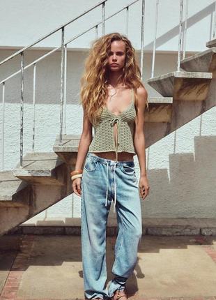 Джинси trf relaxed fit у піжамному стилі із середньою посадкою