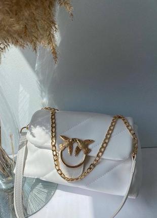 Сумочка в стилі pinko / сумочка жіноча на ланцюжку / сумочка з золотистою фурнітурою / стильні брендові зам сумочки / обмін1 фото