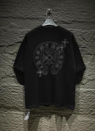 Стильна оверсайз футболка chrome hearts