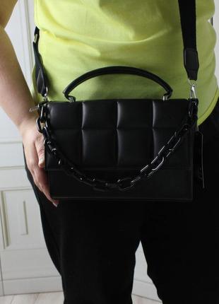 Женская стильная и качественная сумка из эко кожи серая с сиреневым оттенком9 фото