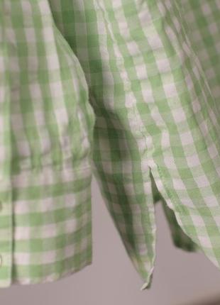Ситцева зелена сорочка в клітку topshop3 фото