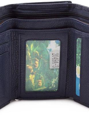 Маленький шкіряний гаманець з монетницею marco coverna mc-2049a-3 (jz6658) синій2 фото