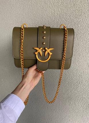 Сумка у стилі pinko classic green