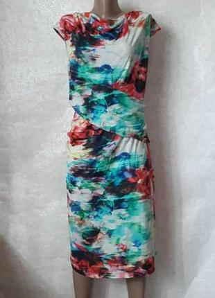 Фірмове charles voegele віскозне плаття-міді/футляр у яскраву абстракцію, розмір 3хл-4хл