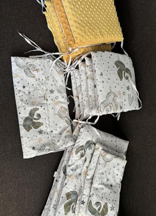 Комплект постельного белья в детскую кроватку, бортики