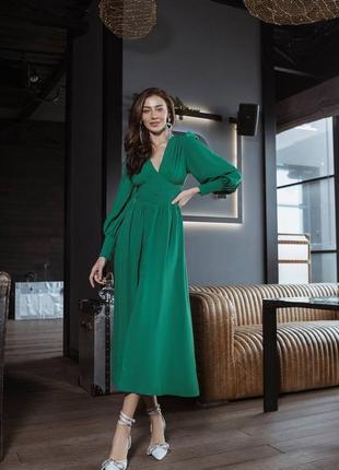 Платье платье креп шелк миди декольте 😍