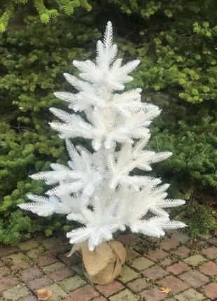 Ёлка classic литая в мешковине 90 см белая