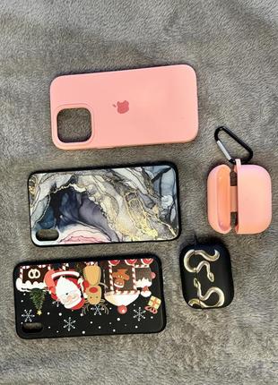 Чохол на iphone 13 pro, silicone case для iphone xs / x, airpods pro 2