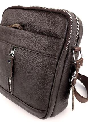 Чоловіча шкіряна сумка для чоловіків jz ns1201-2 коричнева2 фото