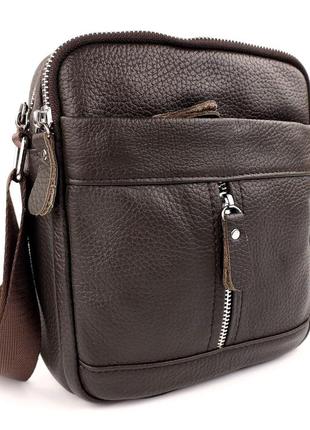 Чоловіча шкіряна сумка для чоловіків jz ns1201-2 коричнева3 фото