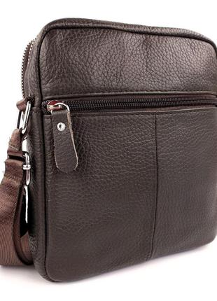 Чоловіча шкіряна сумка для чоловіків jz ns1201-2 коричнева5 фото