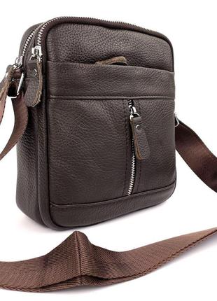 Чоловіча шкіряна сумка для чоловіків jz ns1201-2 коричнева6 фото