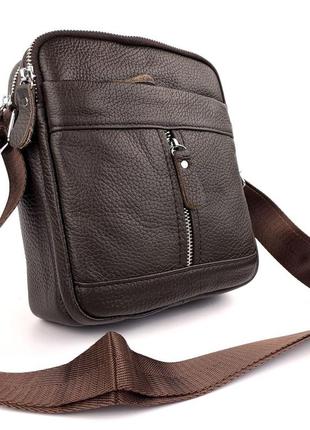 Мужская кожаная сумка для мужчин jz ns1201-2 коричневая4 фото