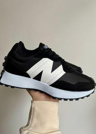 Мужские кроссовки нью беланс 327 чёрно-белые / new balance 327 black6 фото