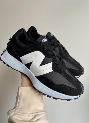 Чоловічі кросівки нью беланс 327 чорно-білі / new balance 327 black5 фото