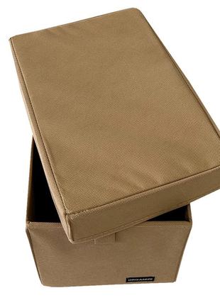 Ящик-органайзер для хранения вещей с крышкой m - 30*19*19 см (бежевый)