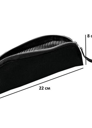 Хлопковая косметичка - пенал 22*8*3 см (черный)2 фото