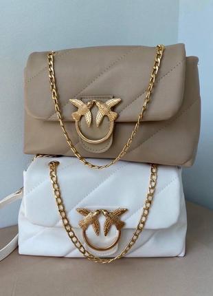 Сумочка в стилі pinko / сумочка жіноча на ланцюжку / сумочка з золотистою фурнітурою / стильні брендові зам сумочки / обмін2 фото